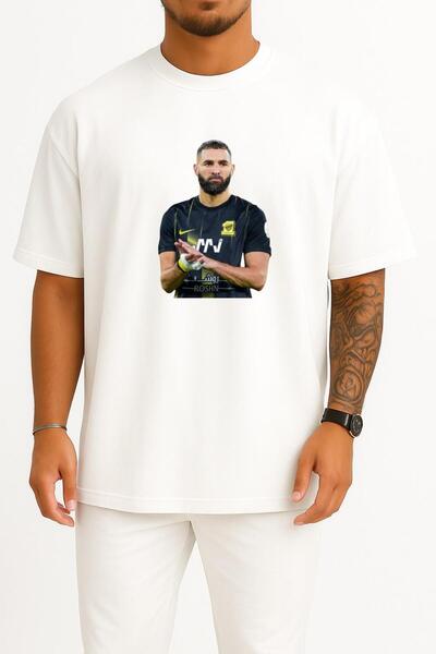 Bahriyeli Collection oversized Μπλουζάκι Unisex με σχέδιο στήθους Karim Benzema Al Ittihad