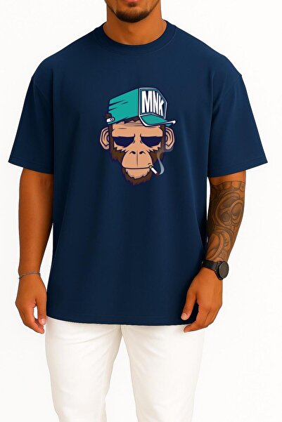 Bahriyeli Collection oversized Monkey Drawing Illustration Nyse - Unisex T-Sh...