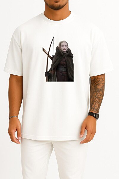 Bahriyeli Collection Oversize Maniac Ellie Landsberg Chest Design Unisex T-Shirt