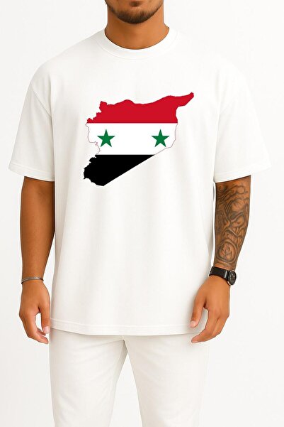 Bahriyeli Collection oversized Σημαία της Συρίας Χάρτης με σχέδιο στήθους Uni...