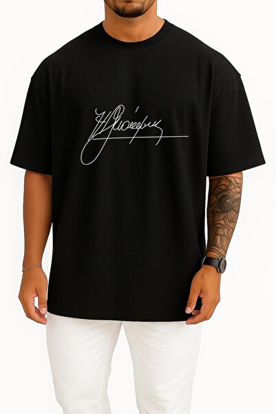 Bahriyeli Collection oversized Μπλουζάκι Unisex με σχέδιο στήθους με υπογραφή...