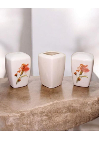 nowapazar 3lü porselen tuzluk bıberlık kürdanlık