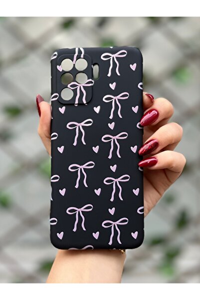 Store Oppo Reno 5 Lite Uyumlu  kalp ve Kurdale Desenli İçi Kadife Lansman Tel...