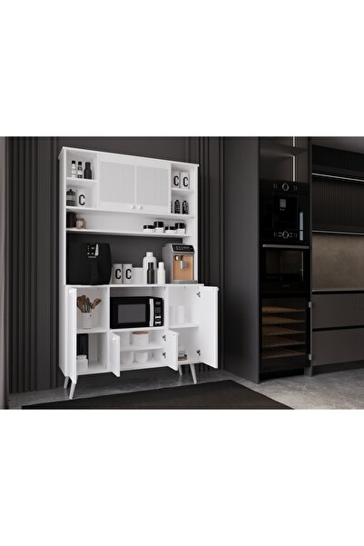 melura home Melura Kahve Ünitesi - Kahve Köşesi %100 Mdf 120 Cm Çok Amaçlı Dolap