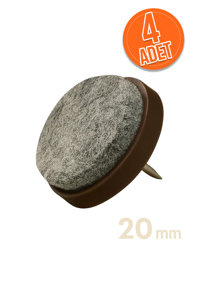 adar 20 mm Keçeli Poligrit Zemin Koruyucu Sandalye ve Masa Ayağı İçin Sessiz Mobilya Pabucu (4 Adet)
