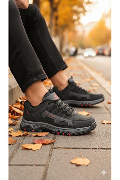 homiro Pantofi ortopedici impermeabili pentru bărbați - negru roșu