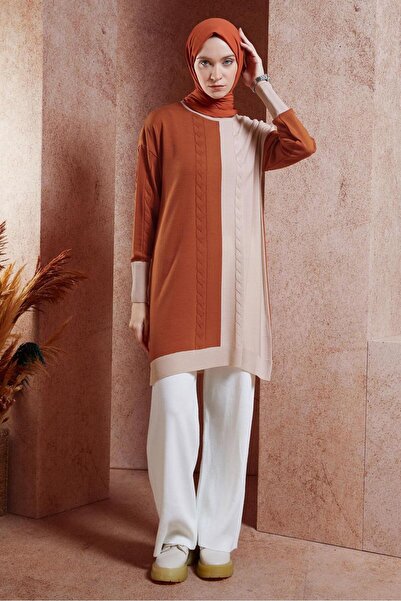 Alvina Two Color Knitwear Tunic 44901