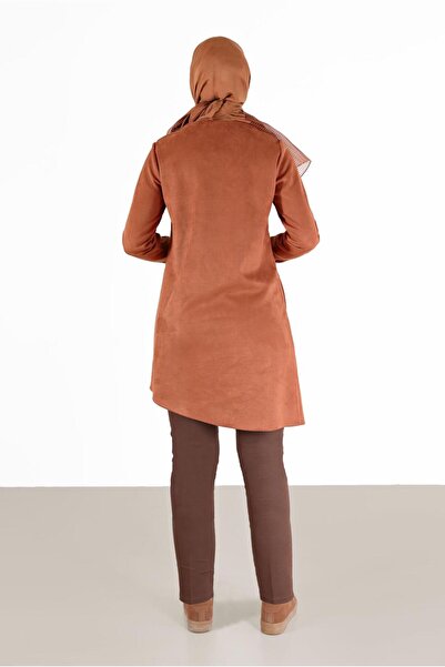 Alvina ASYMMETRIC CUT SUEDE TUNIC WITH BUTTON DETAIL 42430