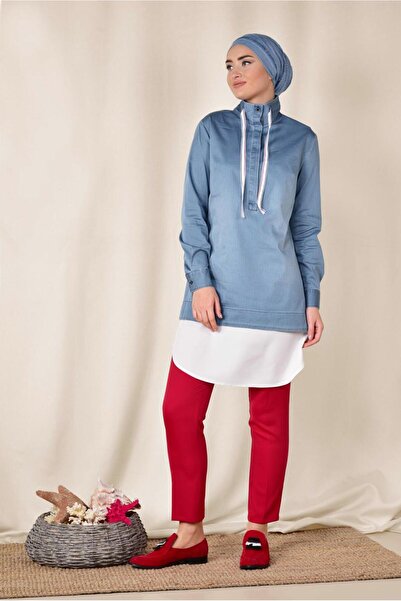 Alvina Джинсова туніка з зав'язками на комірі 4036