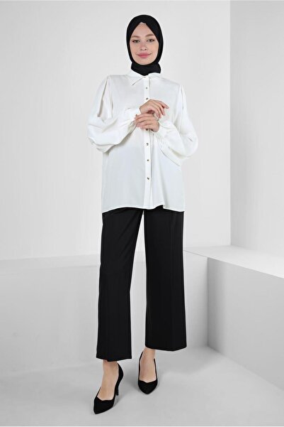 Alvina 43870 Μοντέλο Μπαλόνι Μπλούζα με μανίκια και λεπτομέρεια με κουμπί