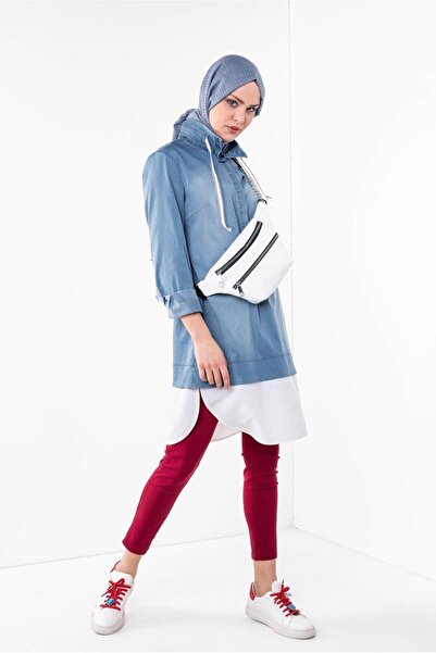 Alvina Джинсова туніка з зав'язками на комірі 4036