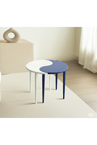 Harmonia Studio Harmony Orta Sehpa Modern Tasarım Lacivert Beyaz