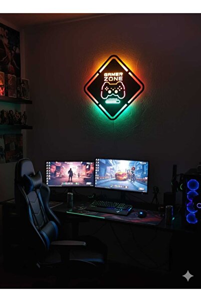 ÖZFA NEON Gamer Zone Led Işıklı Hediyelik Tablo Dekoratif Aydınlatma