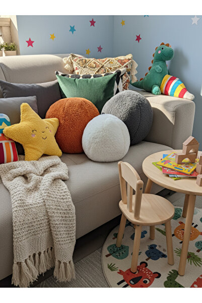 oneplise Pernă / pernă 3 bucăți 1 antracit mare / pernă 1 gresie mare / 1 ecru mic (42 cm / 25 cm)