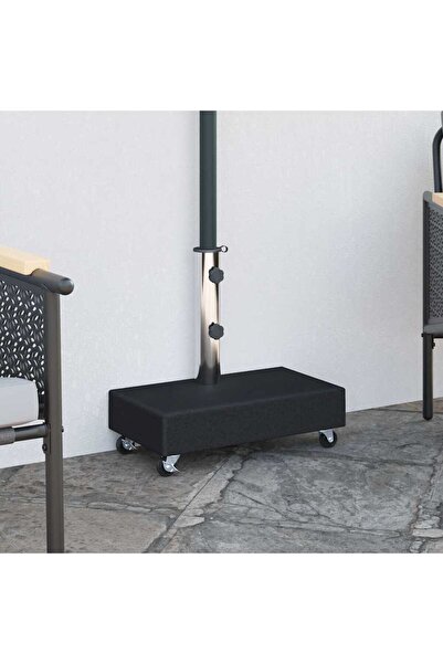 vidaxl قاعدة مظلة سوداء 45x25x8 سم جرانيت