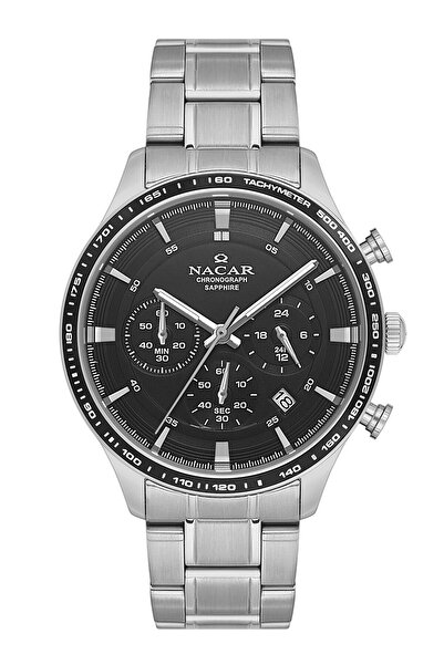Nacar SAFİR CAM GÜMÜŞ ERKEK KOL SAATİ NC31-299354-ABBM