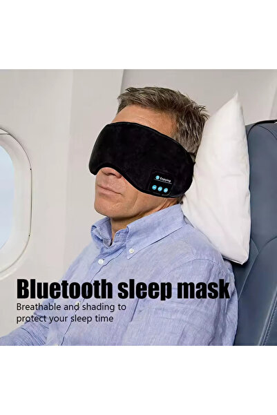 Choice عصابة رأس رياضية سوداء فون للنوم مع قناع للعين وسماعات رأس لاسلكية بتقنية البلوتوث