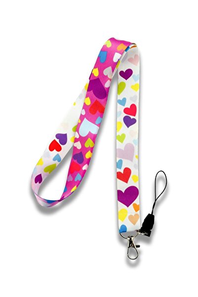 PABALAS Snur pentru gât cu model de inimă - Carte de vizită și curea pentru t...