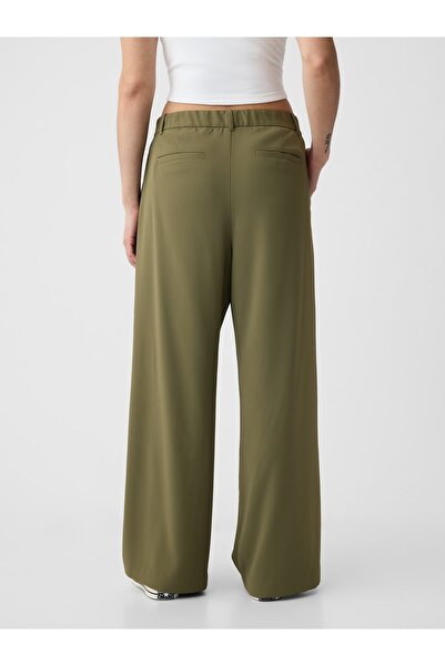 GAP Kadın Yeşil High Rise Pileli Pantolon