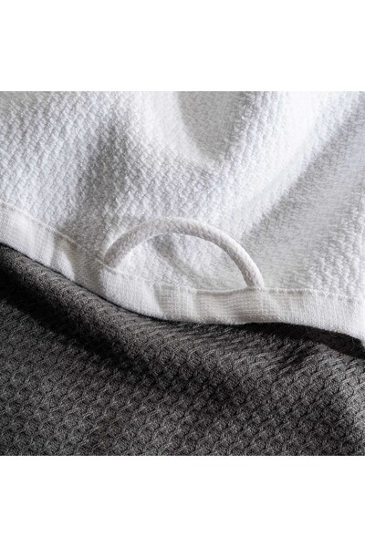 Ecocotton Elvin 2-Piece Drying Towel 100% Organic Cotton Special Weaving Gray-Cream 40X60 cm