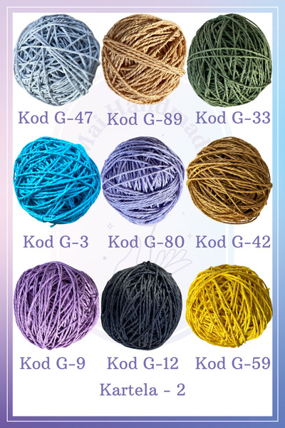 Mai Handmade Doğal Kağıt Ip 50 gr Yaklaşık 45-55 Metre Sarılmış Kağıt Ip Örgü Ipi