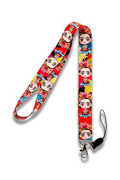 PABALAS Suport pentru insignă cu model Frida și curea pentru telefon - Curea cu șnur