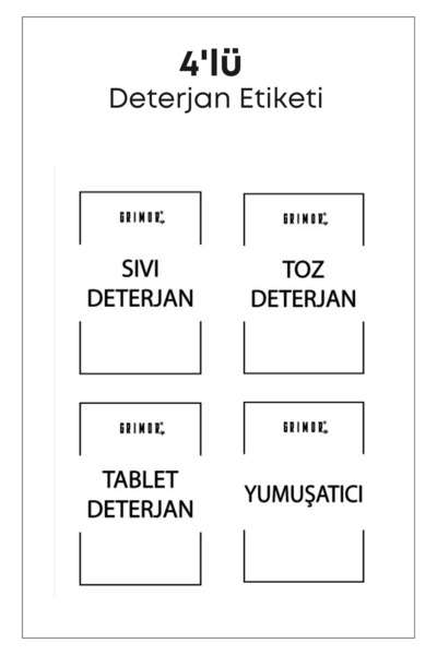 grimorlife 4 Lü Рідкий порошок для прання Таблетки Етикетка - Етикетка-наклей...