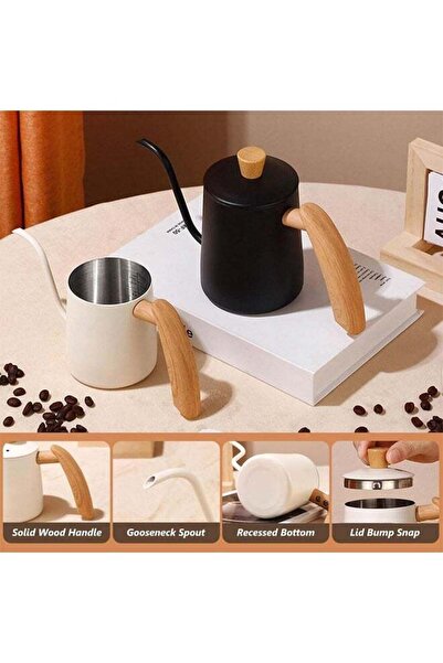 fulina Gooseneck Tea Pot, Pour Over Coffee Kettle, 304 Stainless Steel Hand Coffee Maker Kettle, 350ML