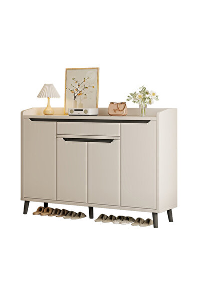 NKX رف أحذية موفر للمساحة وخزانة مدخل - تخزين مدمج للشرفة أو الممر 140 سم