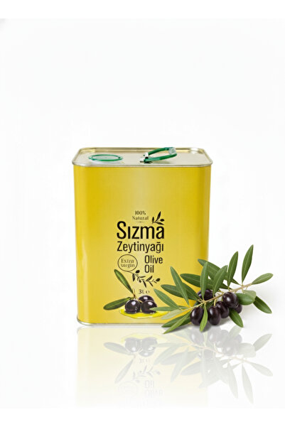 TENEKECİM 3 Lt Baskılı 6 Adet Boş Zeytinyağ - Yağ Tenekesi Kapaklı Kulplu