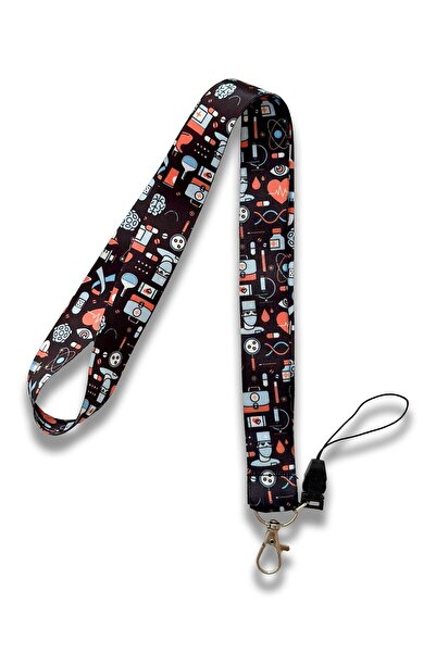 PABALAS Patterned Hospital Concept - Κορδόνι λαιμού και θήκη ταυτότητας, λουράκι τηλεφώνου