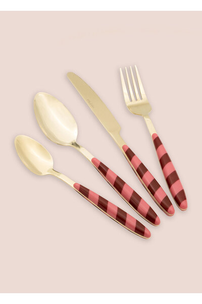 The Mia Joy Cutlery Set Pink Gold 24 Pieces