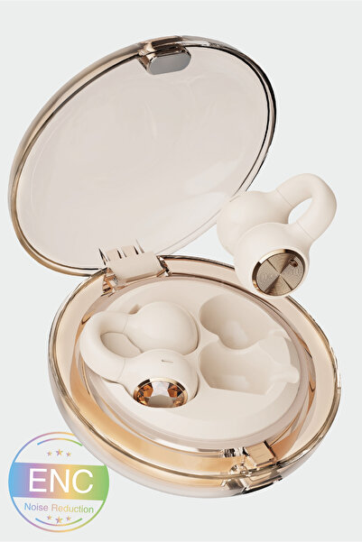 Soffany AP07-011 Küpe Tipi Bluetooth Kulaklık Krem