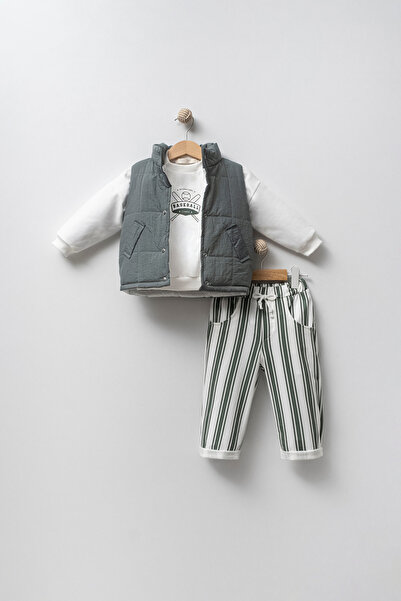 Jikko Baby طقم مكون من 3 قطع مع سترة قابلة للنفخ للأطفال الأولاد - 9033