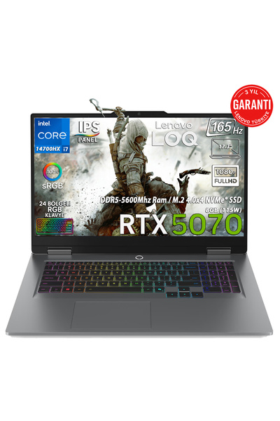 LENOVO LOQ 17IRX10 Intel Core i7-14700HX 32GB 1TB SSD RTX 5070 8GB 17.3" FHD ...