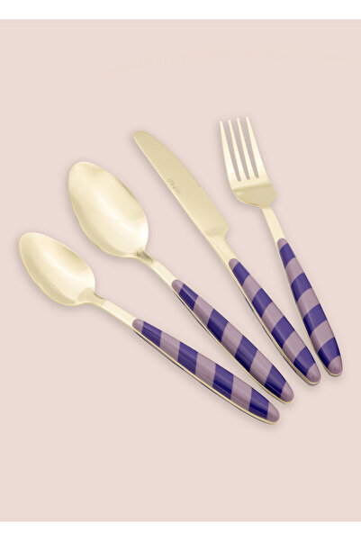 The Mia Joy Cutlery Set Purple Gold 24 Pieces