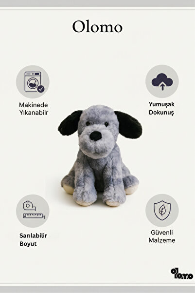 Olomo 23 cm Peluş Oturan Köpek – Sevimli ve Yumuşak Peluş Oyuncak – Çocuklara...