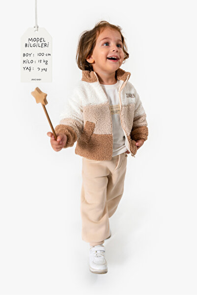 Jikko Baby Welsoft Ceketli 3'lü Erkek Bebek Takım 8168