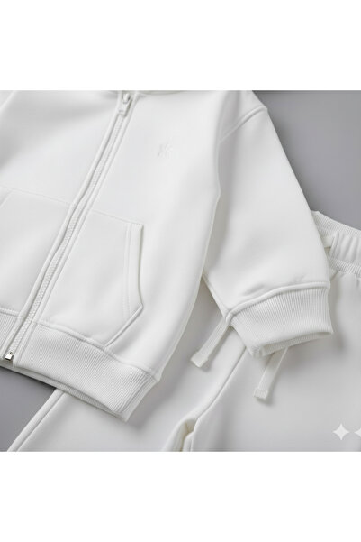 Yalçınoğlu Kids 3 İplik Ş Fleece-Lined K Hooded Tracksuit Set 2-Piece I Children's Set with Pockets K Hooded I Zippered Set