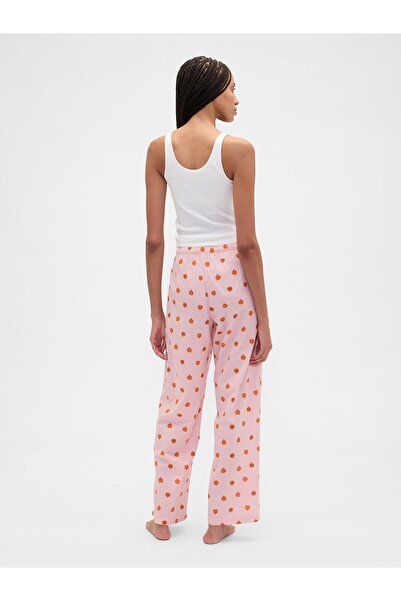 GAP Kadın Açık Pembe Desenli Poplin Pijama Altı
