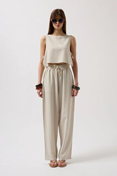 melira butik Πλαϊνή δεμένη Crop Μπλούζα