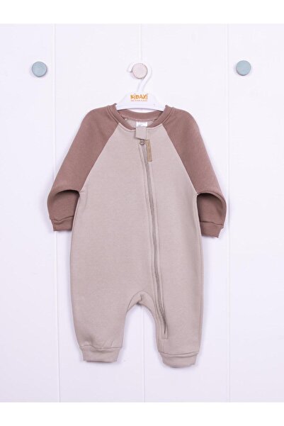 Kidaxi 3 Thread Raglan Sleeve Zippered Baby Jumpsuit