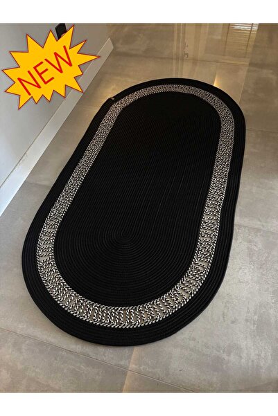 MaVaux Lotus Jüt Hasırlı El Örgüsü Kilim – Doğal Dokulu, Oval Formlu Dekorati...