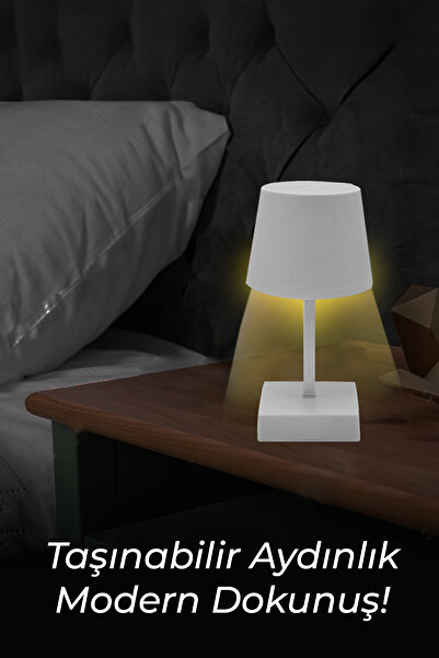 Genel Markalar BB-16 Dokunmatik Masa Lambası | Şarjlı & Ayarlanabilir Işık Seviyesi, Modern Alüminyum