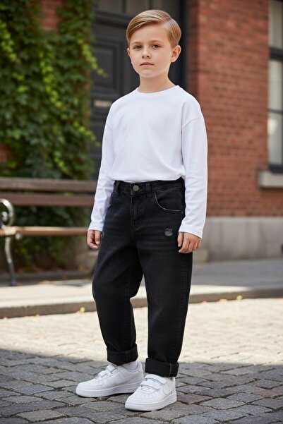 ASL GOLF CLUB Erkek Çocuk %100 Pamuk Siyah Jean Pantolon