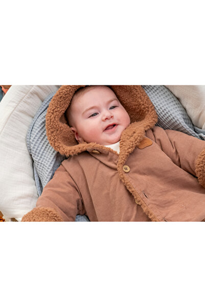 Cassiope İnce Fitilli Kadife İçi Yünlü Polarlı Kışlık Kalın Kız ve Erkek Bebek Mont