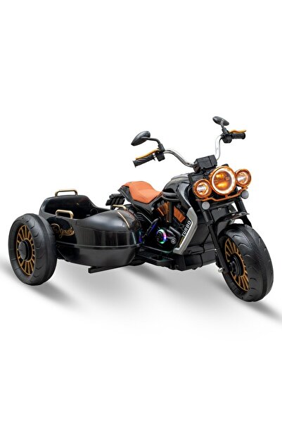 Babymix Motocicletă electrică pentru copii Baby Mix cu ataș, 12V 7Ah, 1 motor, Negru