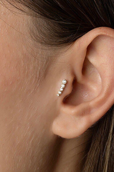Safir Kuyumculuk Altın Taşlı Tragus Piercing