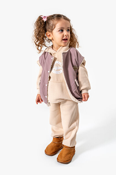 Jikko Baby 3-Piece Unisex Baby Set with Hooded Vest 8173