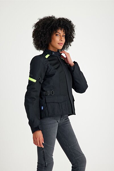 Scudo Vivaldi 4 Mevsim Kadın Motosiklet Ceketi - Siyah/sarı